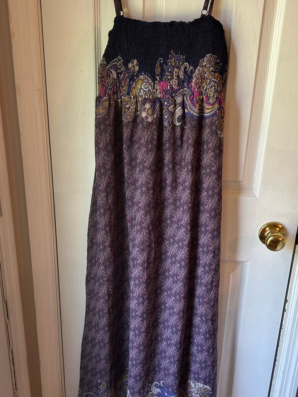 Forever 21 Black and Purple Paisley Maxi Dress